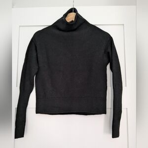 Wilfred Black Cowl Turtleneck Knit Sweater
